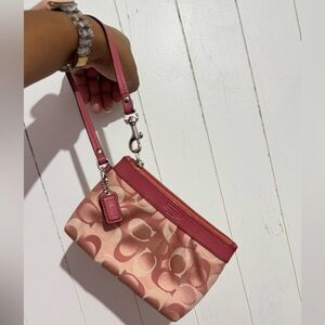 Coach Pink and Cream Wristlet